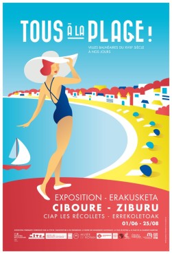 Affiche exposition tous à la plage
